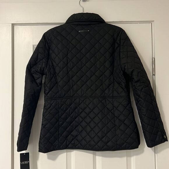 NWT Lauren Ralph Lauren Black Crest Patch Quilted Jacket - Picture 7 of 13